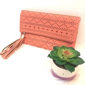 NWOT Crossbody/ Clutch Tassel Geometric bag